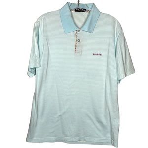 Paul Smith Striped Blue White Polo Shirt Size Large